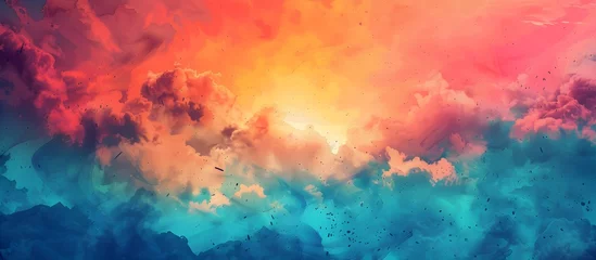 Fotobehang Colorful Clouds in the Sky at Sunrise, To add a touch of color and fantasy to any digital or print design project © kiatipol