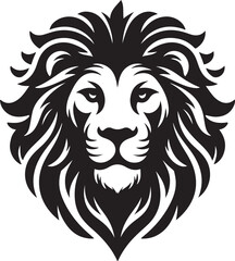 Fototapeta premium Lion Face line art Vector Illustration Black