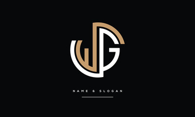GW, WG, G, W, Abstract letters Logo monogram	
