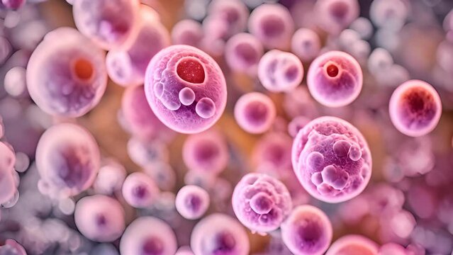 Close up virus and bacteria mutation