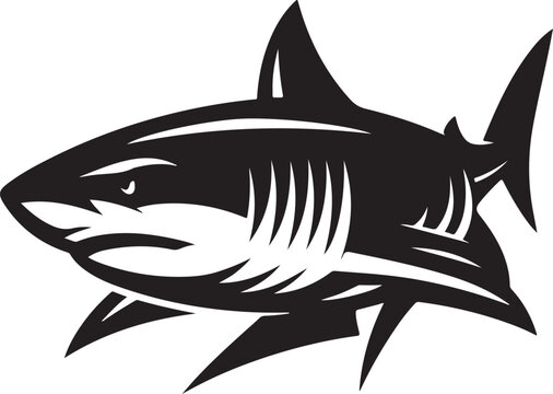 recommend clip art: Shark line art Vector Illustration Black silhouette