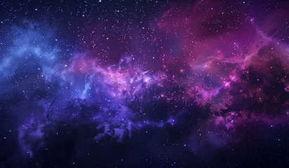 Foto op Canvas Galaxy in outer space shining in blue and purple. © samuneko