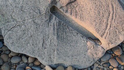 The Melted Rocks of Swamis Beach. Erosion control boulders put down along the shore 50 years ago...