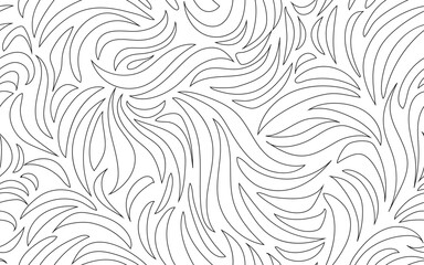 Hand drawn abstract line pattern seamless vector pattern for prints textile colorful minimalist curved line ornamental decorative texture background - obrazy, fototapety, plakaty