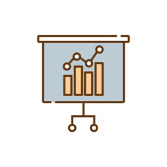 Business growing chart presentation vector icon