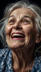 portrait of a smiling old woman