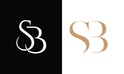 alphabet Letters SB, BS, Initials Logo Monogram