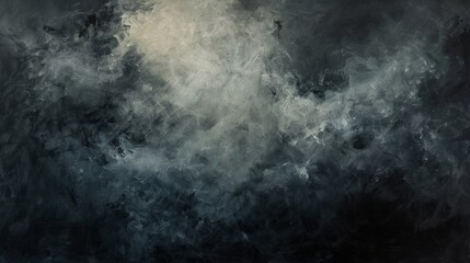 An abstract representation featuring smoke and misty fog against a dark, pitch-black backdrop, providing a textured overlay that introduces an element of mystery and depth to compositions. - obrazy, fototapety, plakaty