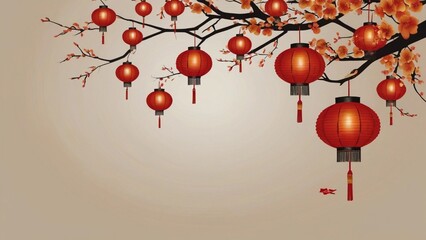 Chinese lantern festival poster design with copy space