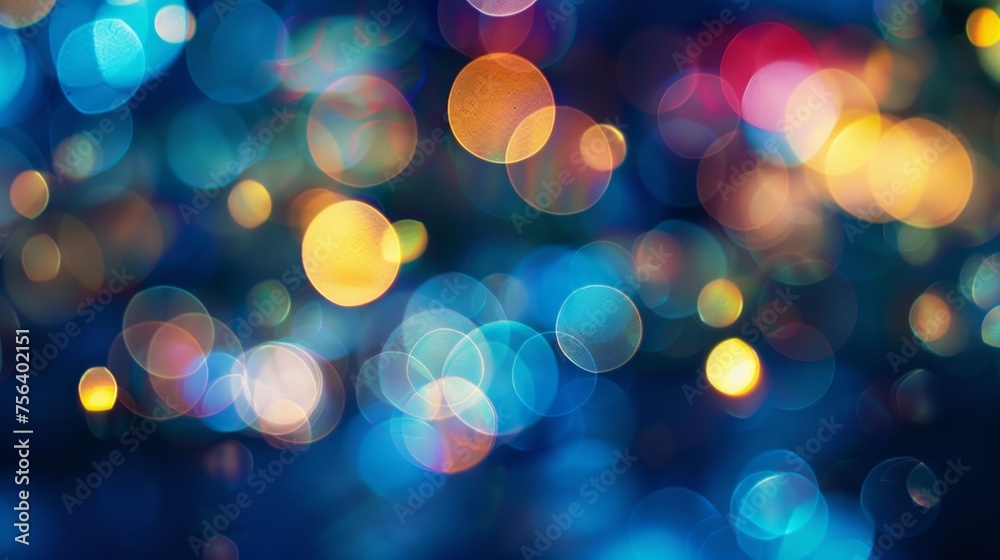 Wall mural a blue background with many small circles of different sizes. the circles are scattered throughout t