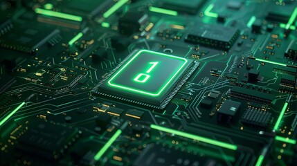 Fototapeta premium electronic circuit board with processor