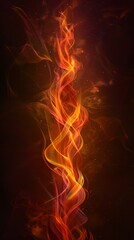 An artistic depiction featuring elegant, stylized fire flames, capturing beauty and symbolizing both warmth and transformation.
