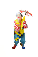A funny clown with smiling joyful expression