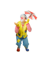 A funny clown with smiling joyful expression