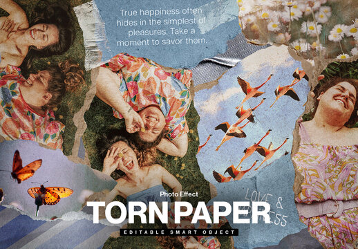 Torn Paper Photo Effect Layout