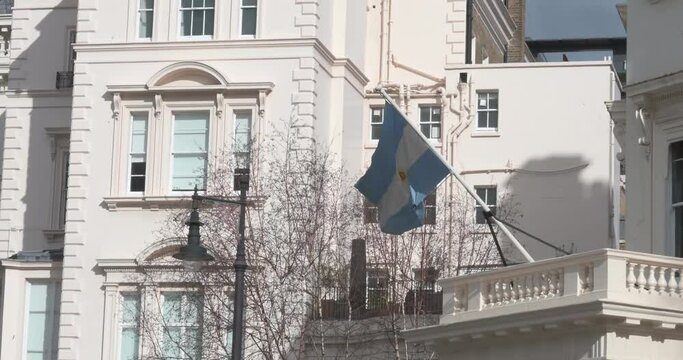 Flag from Argentina, Belgravia, London, United Kingdom