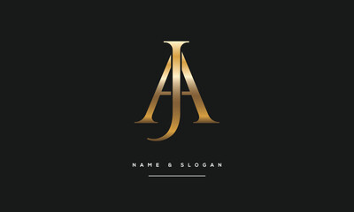 Alphabets Letters JA, AJ, Initials Logo Monogram