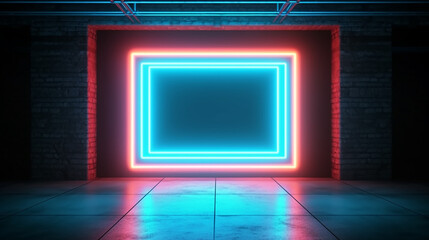 thin neon frame glowing abstract background. - 756408335