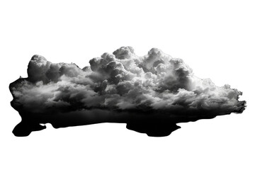 Detailed illustration of a stratus cloud isolated on a transparent background. Minimal design for elegant atmospheric beauty.