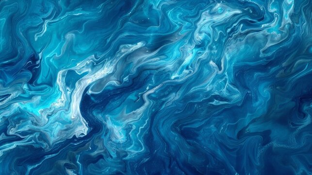 A blue ocean with a wave pattern