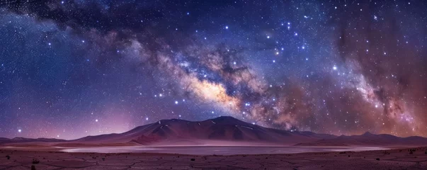 Foto op Plexiglas Majestic Milky Way and stars over Atacama Desert, clear cosmos view. © vadymstock