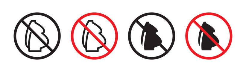 No Alcohol During Pregnancy Period Sign Vector Icon Set. Pregnancy Safeguard Emblem vector symbol for UI design.