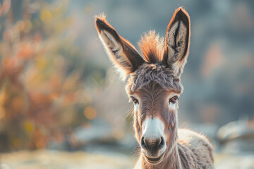 donkey looks straight out at the camera