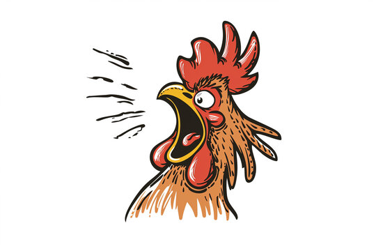 chicken with its mouth open