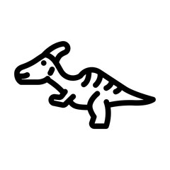 parasaurolophus dinosaur animal line icon vector. parasaurolophus dinosaur animal sign. isolated contour symbol black illustration