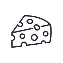 Cheese editable stroke outline icon isolated on white background flat vector illustration. Pixel perfect. 64 x 64.