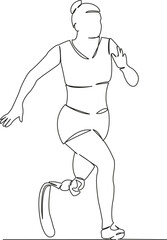disabled athlete woman on prosthesis