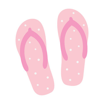 Pink Dotted Flip Flop Pair Icon