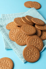 Maria biscuits on a blue background