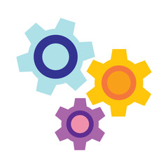 Three Colorful Gears Icon