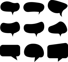 Set of speech bubbles or chat bubbles doodles hand drawn