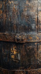 Rustic barrel texture offering a detailed background of storage and antiquity.