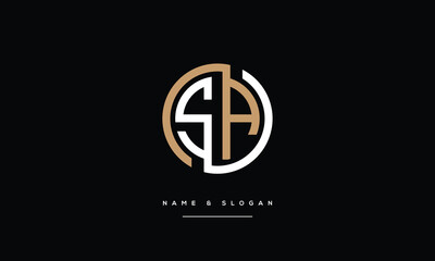 SA, AS, S, A, Abstract Letters Logo monogram