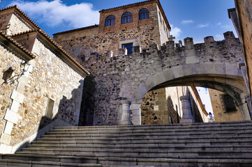 The old town of Caceres is the most important center of civil and religious architecture for the...