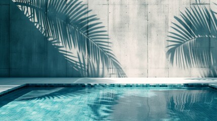 Fototapeta premium Pool With Palm Tree Shadow Reflecting on Water