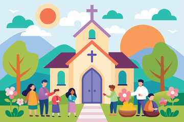 Obraz na płótnie Canvas Easter Sunday vector illustration 