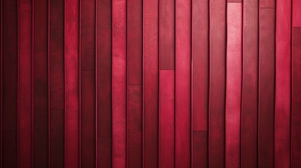 Rich Crimson Wooden Planks Arranged Vertically on a Wall - obrazy, fototapety, plakaty
