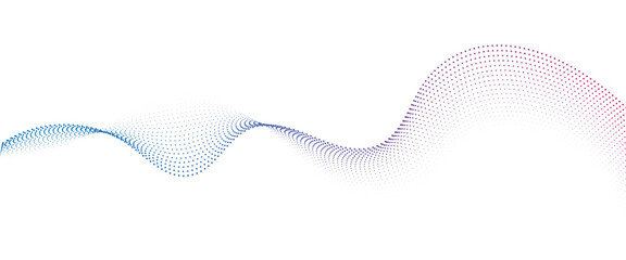 Flowing Dot Wave Pattern Halftone Curve Shape on Transparent Background