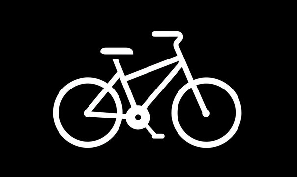 White Bicycle on Black Background