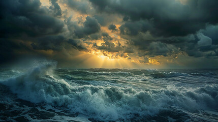 Storm over the ocean - obrazy, fototapety, plakaty