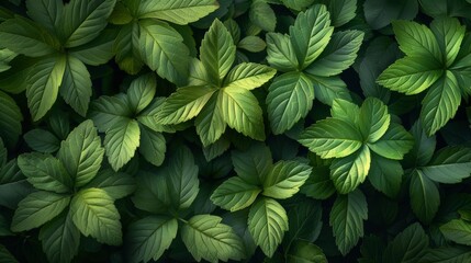 Verdant Leaves Flourishing in a Lush Garden During Early Summer - obrazy, fototapety, plakaty
