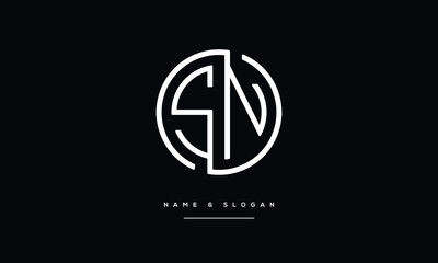 SN, NS,S , N, Abstract Letters Logo Monogram