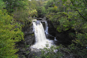 Naklejka premium Falls of Falloch, on the River Falloch, near Crianlarich, County of Stirling, Scotland, UK off the A82