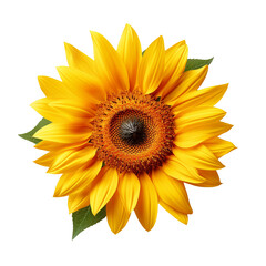 A single sunflower isolated on transparent background