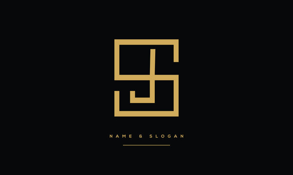 SJ, JS, S, J, Abstract Letters Logo Monogram