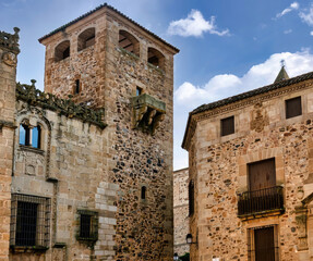 The old town of Caceres is the most important center of civil and religious architecture for the...